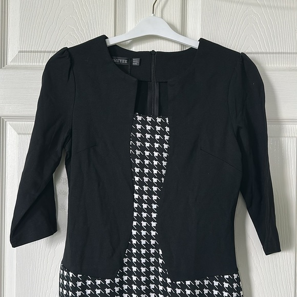 Homeyee Black/White Houndstooth Pattern Dress Size L (8) NWT - Picture 7 of 9